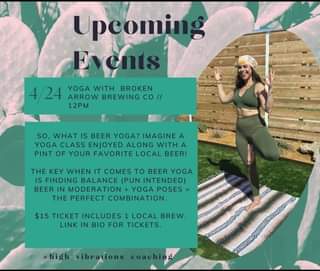 Also this Sunday we’re excited to host @high_vibrations_coaching and beer yoga a
