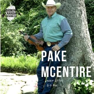 Join us May 27th for a night of amazing music with our friend Pake McEntire! A f